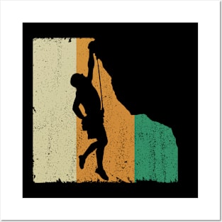 Retro Distressed Rock Climbing Posters and Art